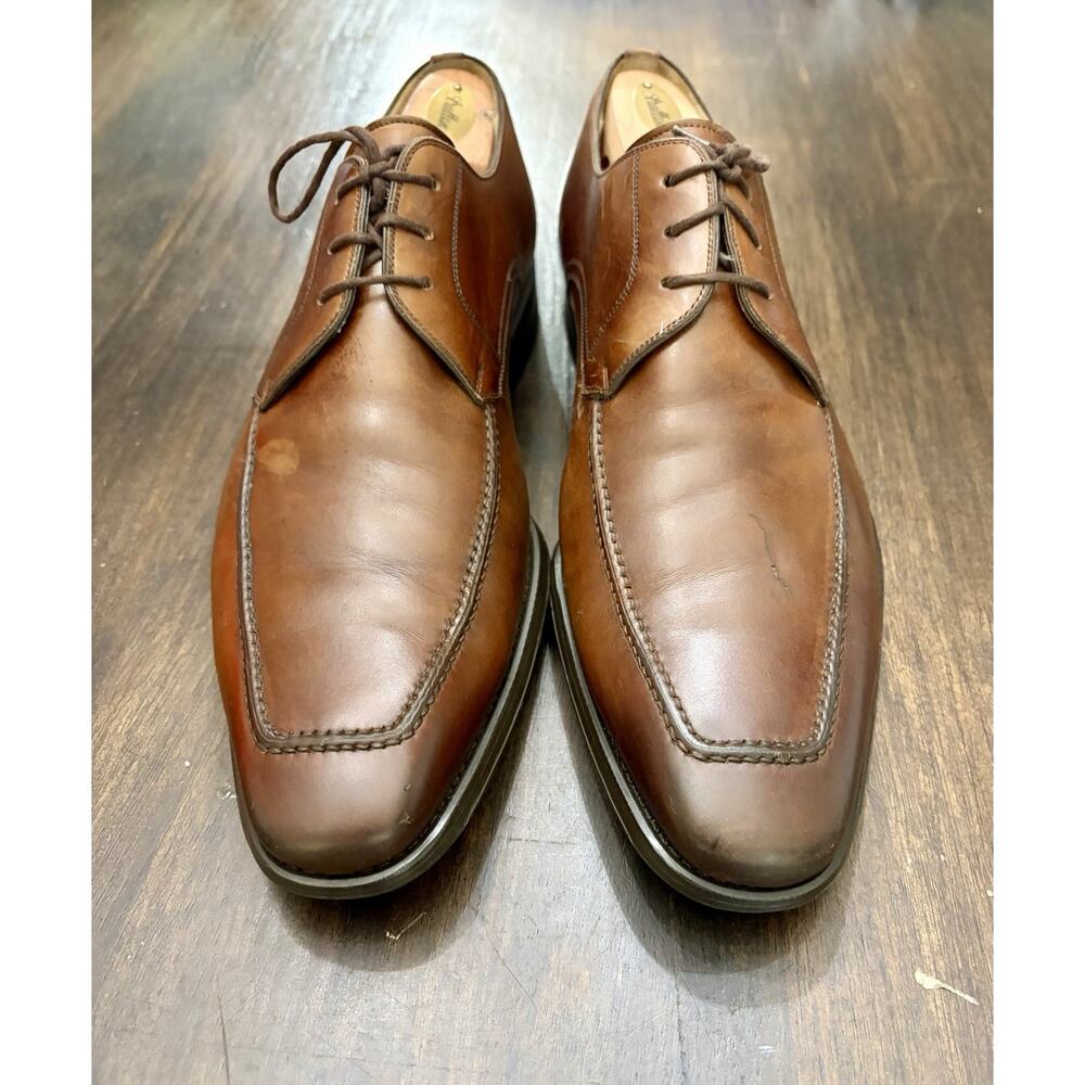 Magnanni Mens Brown Cognat Derby Oxford Shoes Size 12 M Nice!